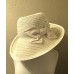 NWT GIOVANNIO Fancy Wide Brim Dressy Bow Detail Champagne Ivory Off the Face Hat  eb-73916348